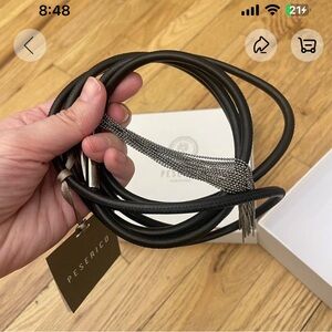 Peserico Black and Silver Women's Belt